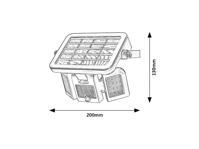 Proiector exterior solar Rabalux Lihull LED 9,6W 500lm 4000K plastic black stil modern DC 3.7V IP44 77020 [7]
