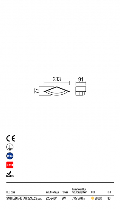 R90002 Aplica REDO CHALET LED 9W 576lm 3000K IP54 Aluminiu turnat dark brown CRI 80 [2]