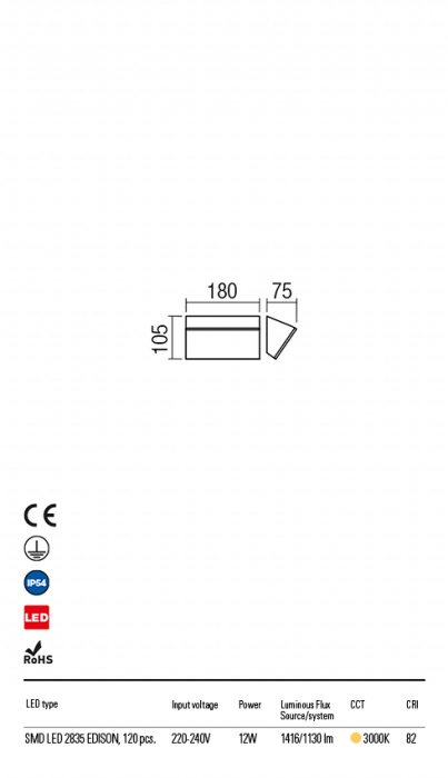 R90015 Aplica REDO TOKYO LED 12W 1130lm 3000K IP54 Aluminiu turnat dark grey CRI 82 [2]
