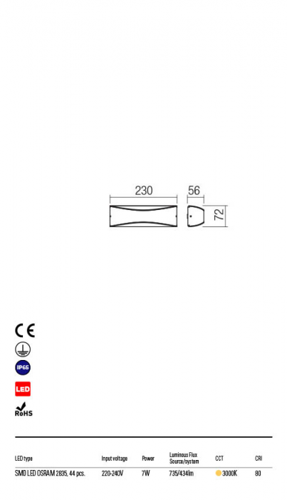 R90126 Aplica REDO AXEL LED 7W 434lm 3000K IP65 Aluminiu Turnat Dark Gray CRI 80 [2]