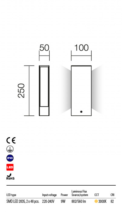 R9469 Stalpisor REDO TWIN LED 9W 560lm 3000K IP65 Aluminiu turnat Rust CRI 82 [2]