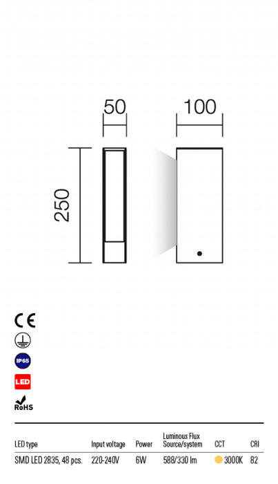 R9470 Stalpisor REDO TWIN LED 6W 330lm 3000K IP65 Aluminiu turnat Rust CRI 82 [2]