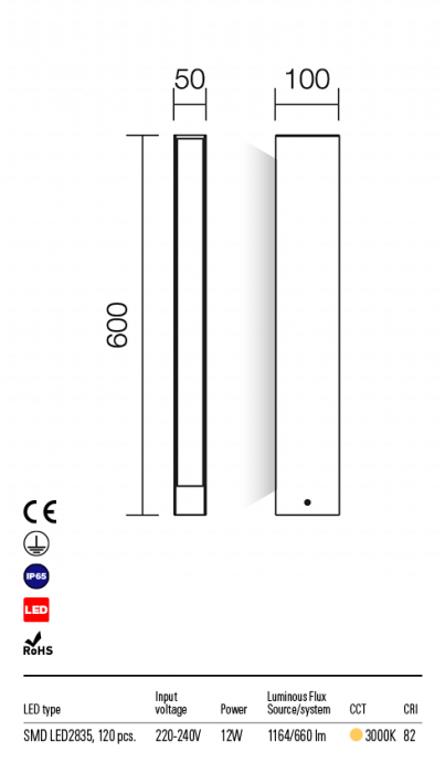 R9472 Stalpisor REDO TWIN LED 11W 880lm 3000K IP65 Aluminiu turnat Rust CRI 82 [2]