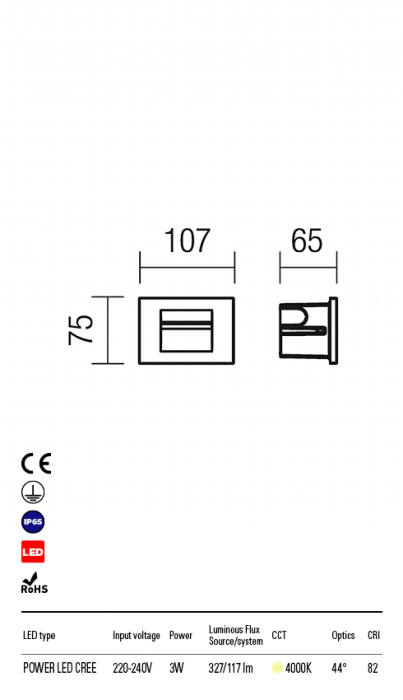 R9546 Aplica  INNER LED 1 x 2W 117lm 4000K IP65 Aluminiu turnat  CRI 82 [2]