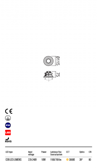 R9585 Spot de incastrat  XENO LED 7W 709lm 3000K IP65 Aluminiu turnat DARK GREY CRI 80 [2]