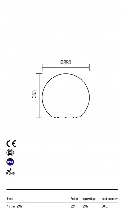 R9965 Corp de iluminat decorativ   BALOO E27 1 x 23W IP65 Aluminiu turnat [2]