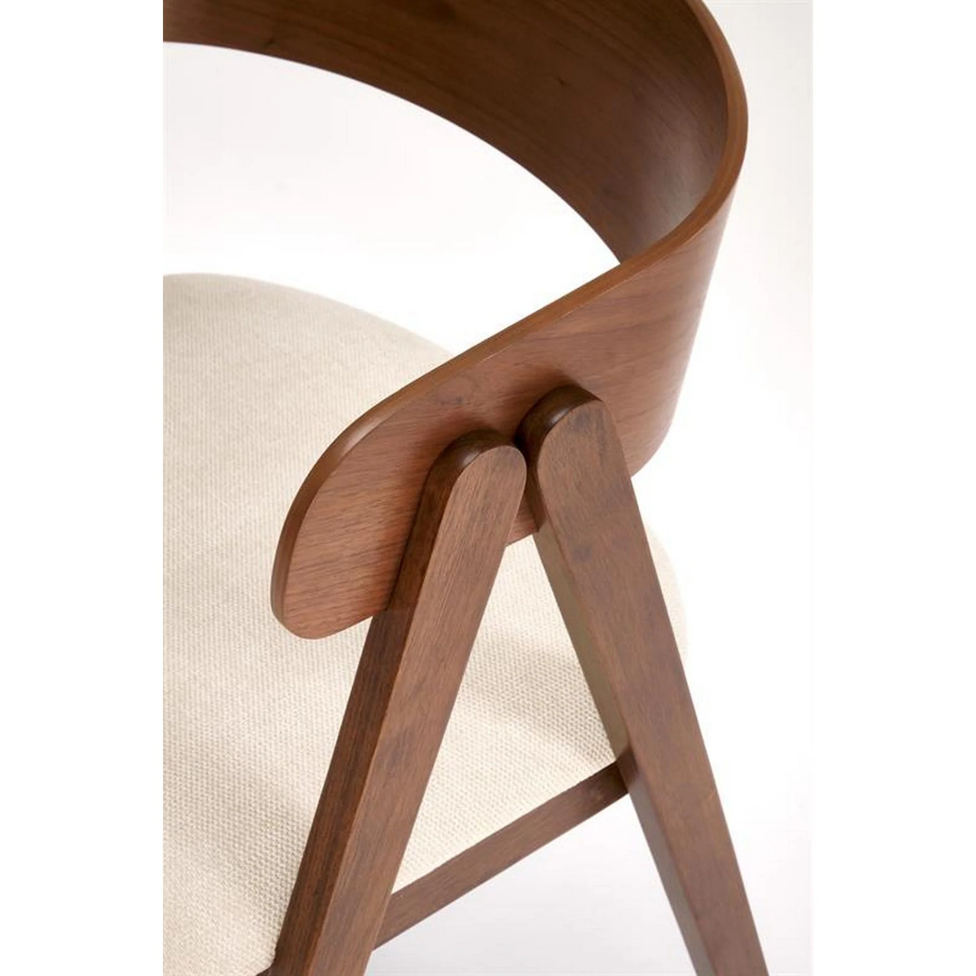 Scaun K562, nuc/bej deschis, lemn/placaj/stofa, 55x49x75 cm [6]