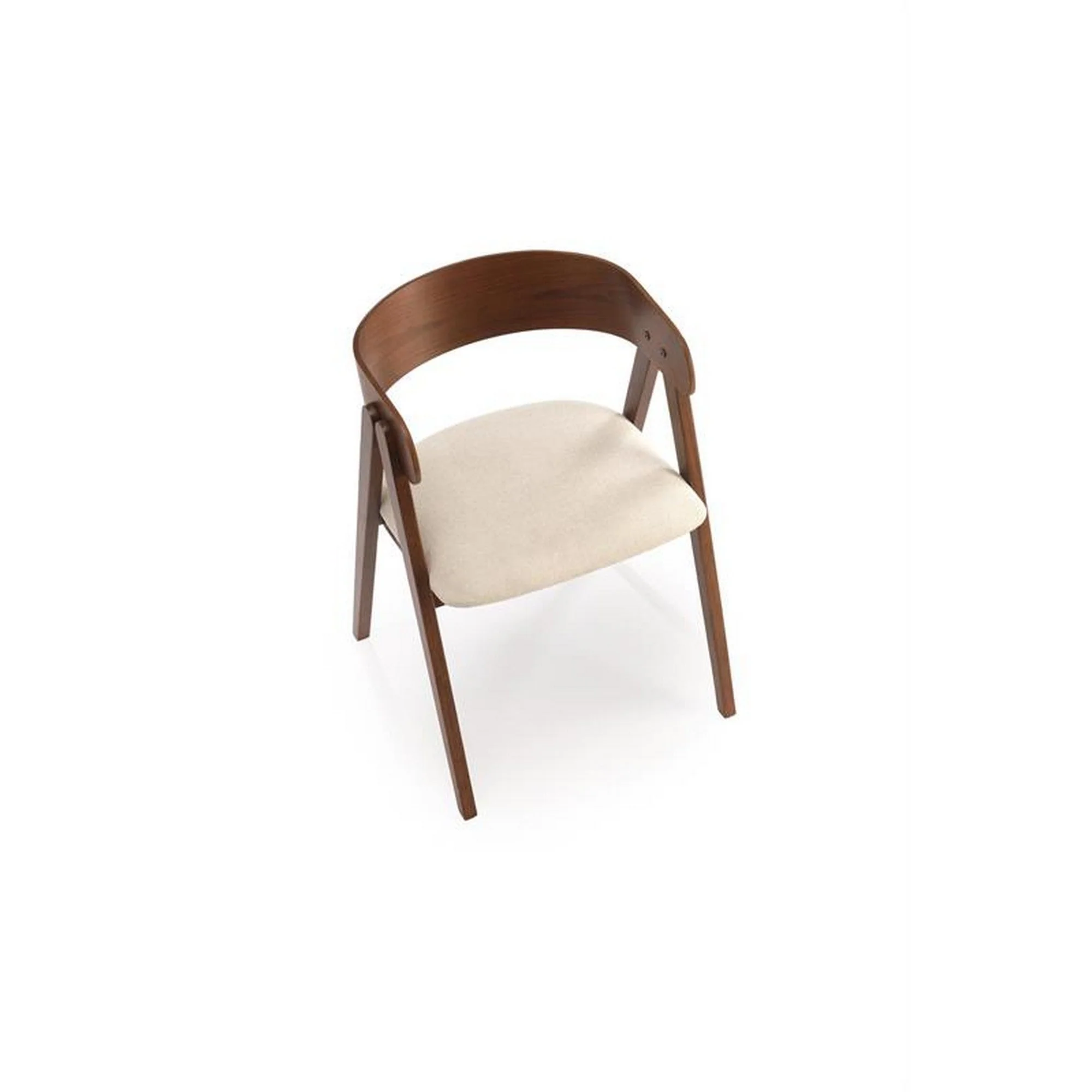 Scaun K562, nuc/bej deschis, lemn/placaj/stofa, 55x49x75 cm [2]