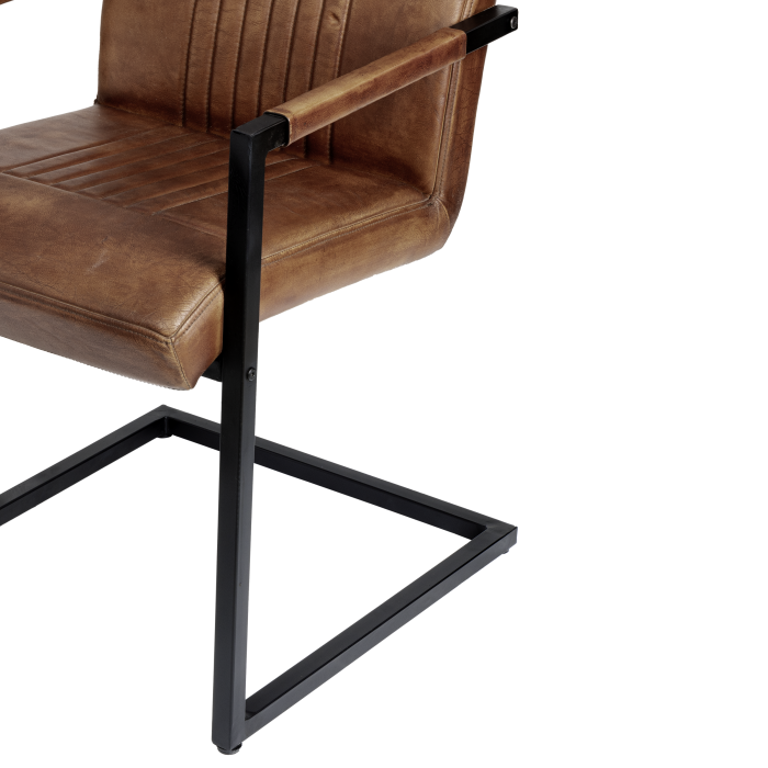 Scaun YAMATSURI 424757, piele, maro, metal negru [2]