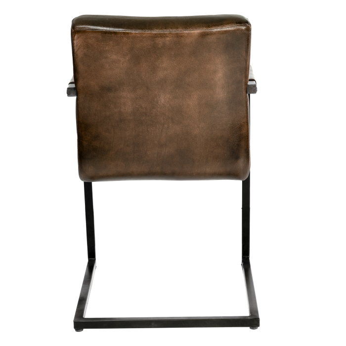 Scaun YAMATSURI 424757, piele, maro, metal negru [3]