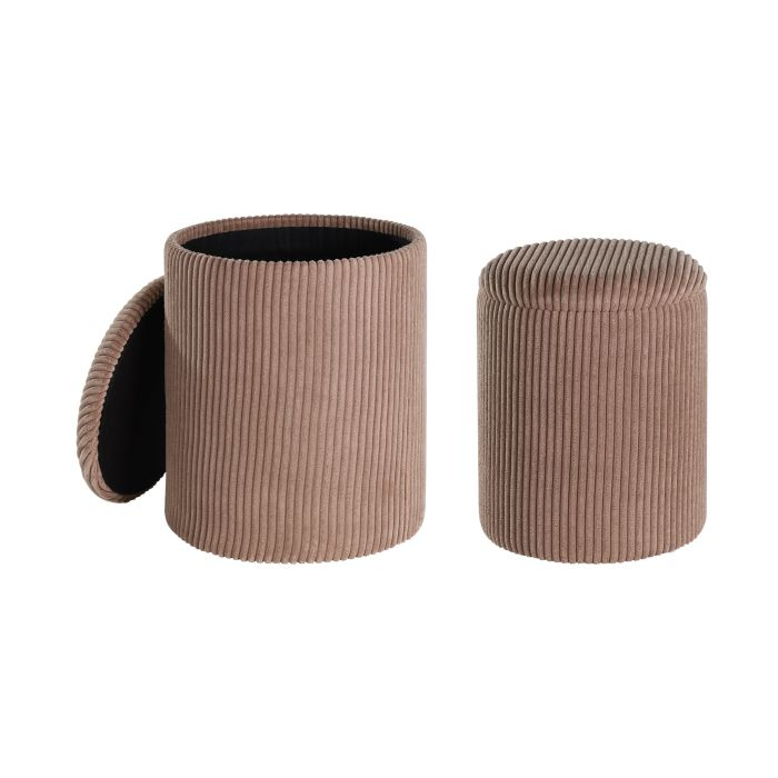 Set 2 Tabureti EGLO VAVATENINA 424139 Poliester Maro Spuma Metal Ø350x445 mm [1]