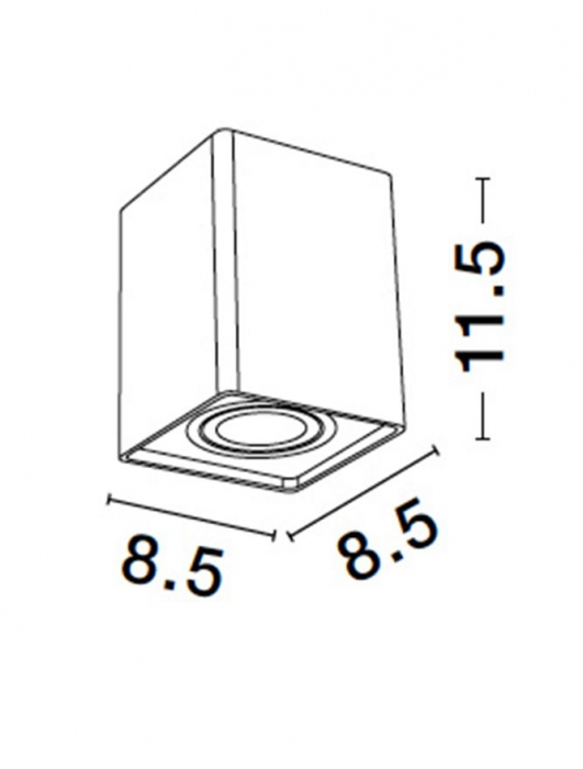Spot Aplicat Nova Luce MONIQUE 9011353 GU10 1x10W    Sandy White Aluminium   IP20 [8]