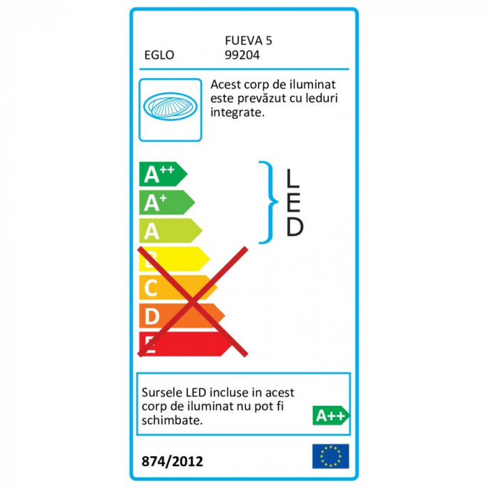 Spot incastrat baie EGLO FUEVA 5 99204, LED 2.7W 300lm 3000K IP44 Ø86mm [2]