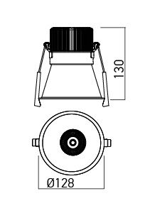 Spot incastrat fix Arelux XKAPPA KA04UWW SBK 25W COB CREE 2700K 1832 lm 220-240V AC CRI90 Negru sablat IP40 [2]