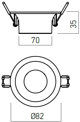 Spot Incastrat Fix Xkone Arelux KN01 MWH 1x50W max.   MWH IP20 [2]