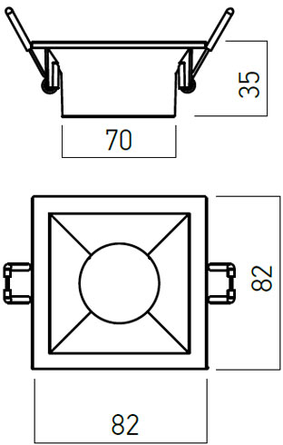Spot Incastrat Fix Xkone Arelux KN02 MWH 1x50Wmax.   MWH IP20 [2]