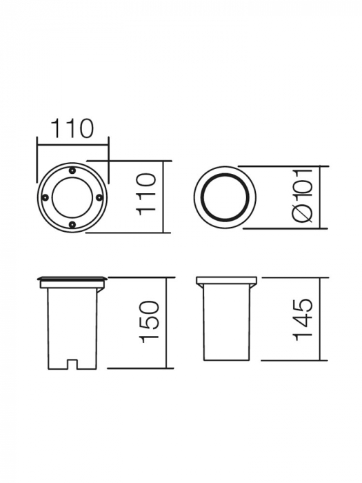 Spot Incastrat SMARTER LOKKI 9385 GU10 1X28W Aluminiu Turnat Inox IP67 [2]