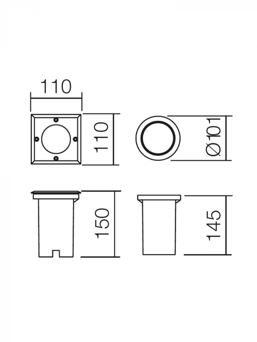 Spot Incastrat SMARTER LOKKI 9386 GU10 1X28W Aluminiu Turnat Inox IP67 [2]