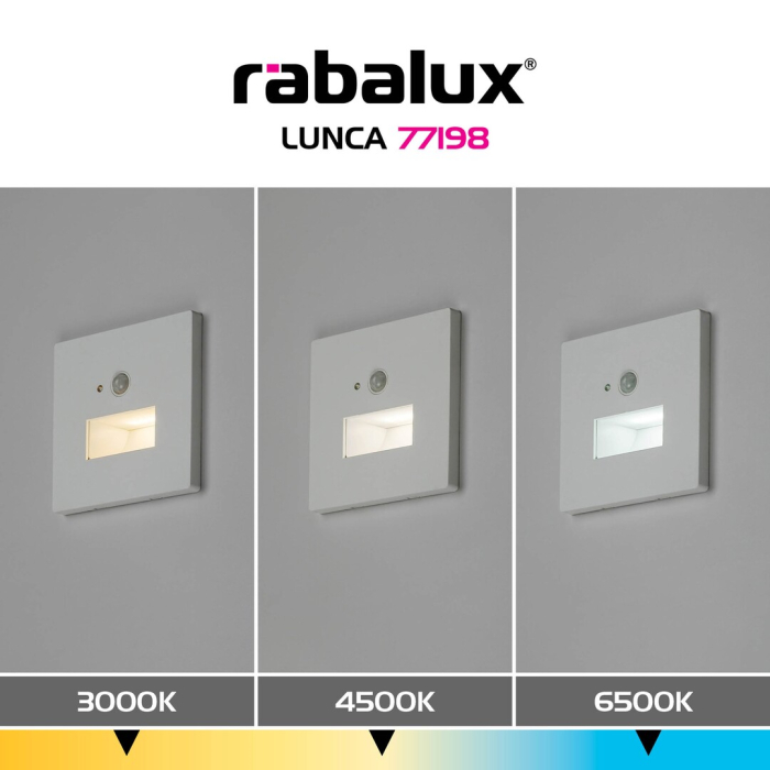 Spot incastrat trepte Rabalux Lunca LED 1W 50lm 3000K, 4500, 6500K plastic white stil minimal, IP20 77198 [8]