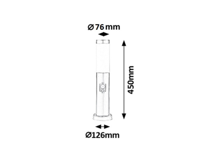 Stalp exterior cu senzor Rabalux Inox torch E27 metal satin chrome stil modern, IP44 8267 [6]