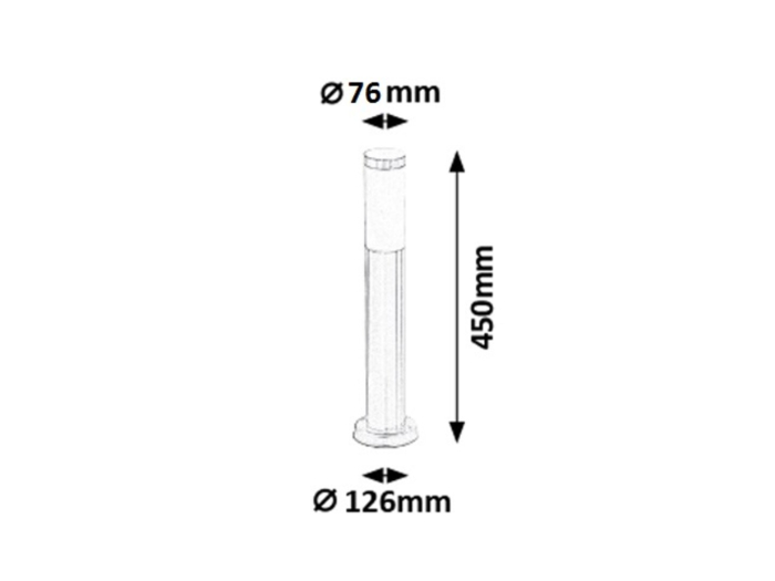 Stalp exterior Rabalux Inox torch E27 metal satin chrome stil modern, IP44 8263 [2]