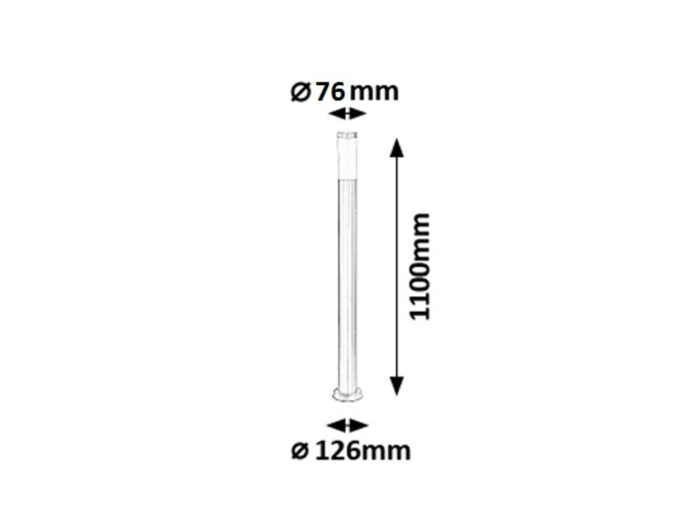 Stalp exterior Rabalux Inox torch E27 metal satin chrome stil modern, IP44 8265 [2]