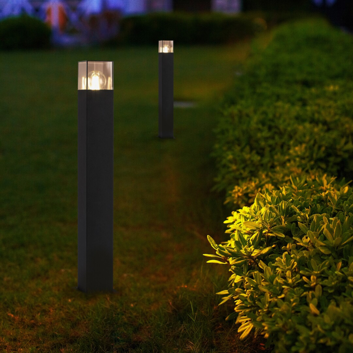 Stalp exterior Rabalux Loanda E27 aluminiu black stil modern, IP44 77082 [7]