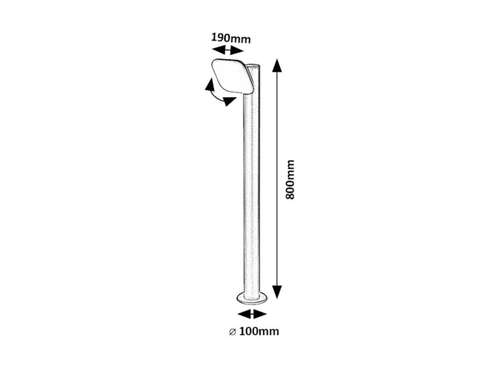 Stalp exterior Rabalux Odiel LED 12W 720lm 3000K aluminiu plastic negru alb IP44 [4]