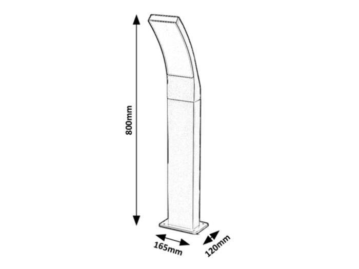 Stalp exterior Rabalux Palanga LED 12W 800lm 3000K aluminiu plastic antracit alb IP44 [4]