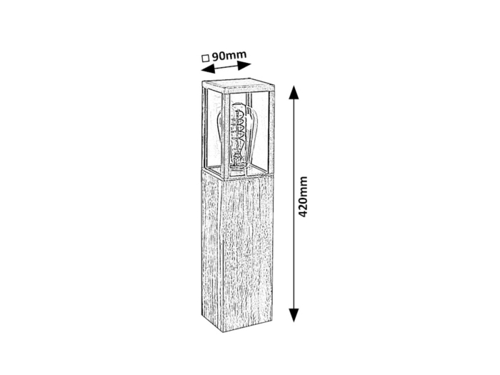 Stalp exterior Rabalux Wales E27 1x MAX 60W  aluminiu sticlă stejar IP44 [5]