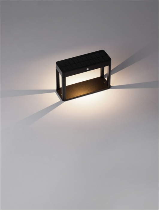 Stalp exterior solar cu senzor Nova Luce BERNI 9030565 LED 1.70W 3000K 88lm Sandy Black Die-Casting Aluminium & Clear Glass   IP65 [5]