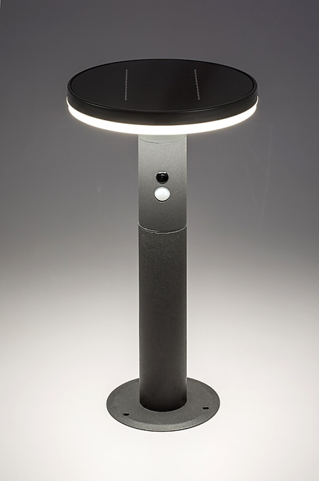 Stalp exterior solar Rabalux Alaska LED 10W 250lm 4000KK otel inoxidabil anthracite stil modern DC 3.7V IP44 77018 [3]