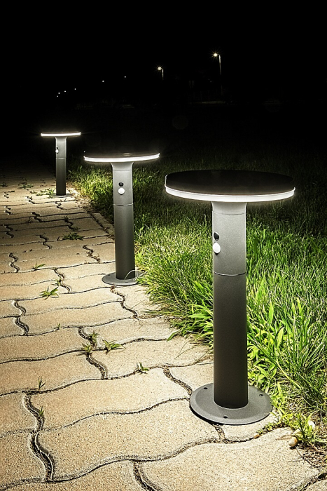 Stalp exterior solar Rabalux Alaska LED 10W 250lm 4000KK otel inoxidabil anthracite stil modern DC 3.7V IP44 77018 [6]