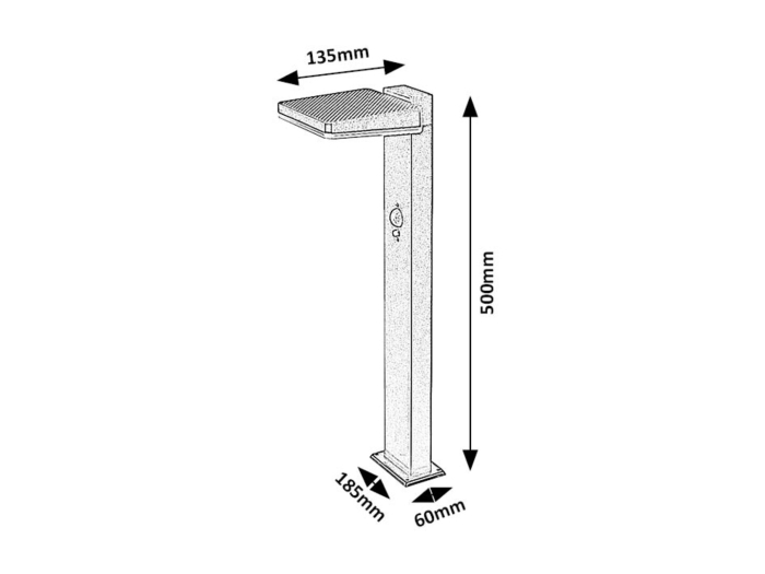 Stalp exterior solar Rabalux Lasset LED 4,4W 200lm 4000KK aluminiu black stil modern DC 3.7V IP54 77079 [4]