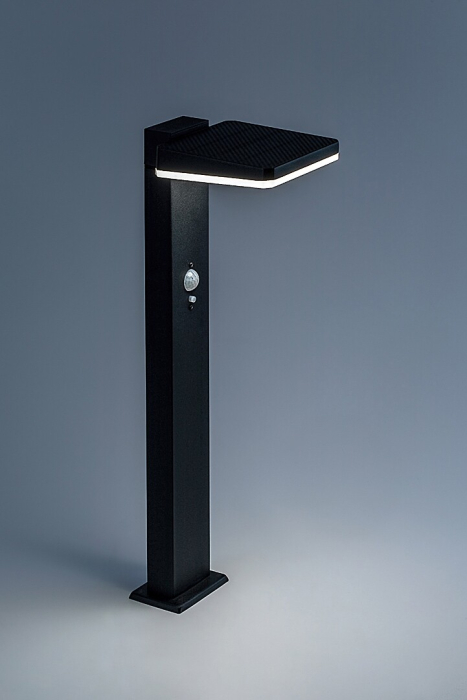 Stalp exterior solar Rabalux Lasset LED 4,4W 200lm 4000KK aluminiu black stil modern DC 3.7V IP54 77079 [3]
