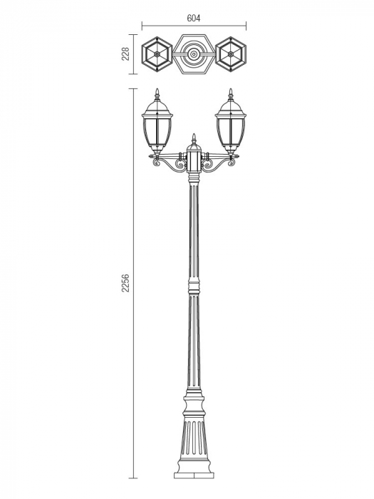 Stalp H2256 SMARTER SEVILLA 9609 E27 2x42W Aluminiu Turnat Negru antic/patina aur IP44 [2]