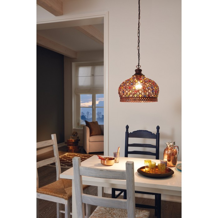 Suspensie Eglo Jadida, multicolor, cupru antichizat, 1xE27, D.33 cm, 49764 [3]