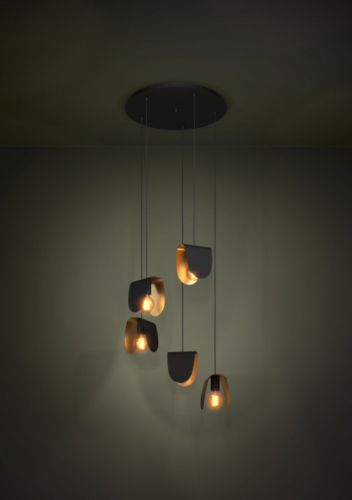 Lustra EGLO SERENARA 390183, E27 5X40W Ø500, Negru, Auriu [3]