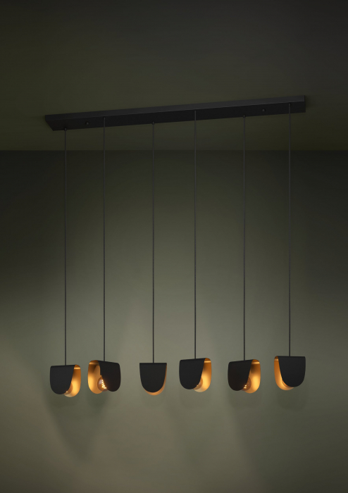 Lustra EGLO SERENARA 390184, E27 6X40W, Negru, Auriu [3]