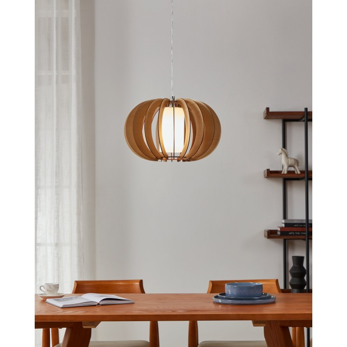 Lustra Eglo Stellato, nichel mat, lemn, 1XE27, 95598 [3]