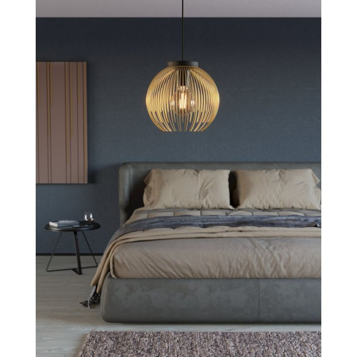 Suspensie EGLO VENEZUELA 900166 E27 1x40W Ø235 Negru Auriu [2]