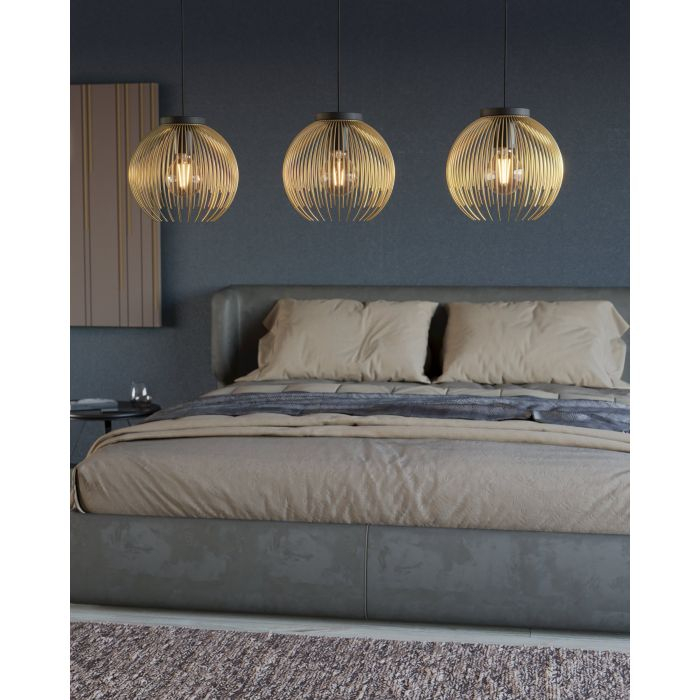 Suspensie EGLO VENEZUELA 900167 E27 3x40W Ø235 Negru Auriu [2]