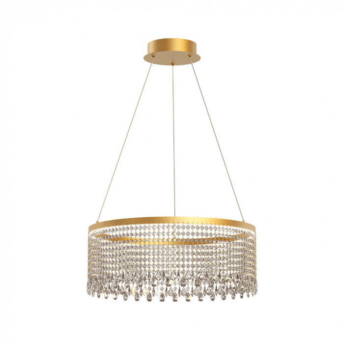 Suspensie Incanti Vanesia LED 40W 3000K, 4000K, 6000K 3100lm 3 Step Dimming Aluminiu  auriu periat, decorațiuni din cristal IP20 [1]
