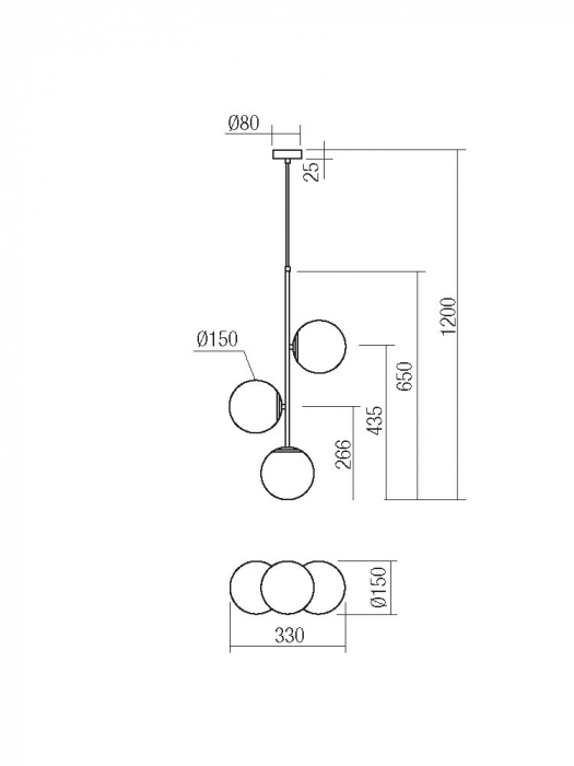 Suspensie LUMYO NIVA 26271 E14 3x28W Metal Gold Abajur Sticla Opal IP20 [2]