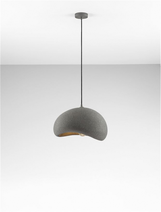 Suspensie Nova Luce 9002671 AERE E27 1x12W  Polyurethane & Resin Stone Gray 400mm x 320mm IP20 [4]
