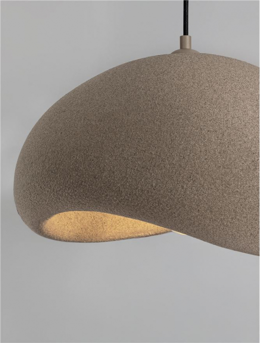 Suspensie Nova Luce 9002672 AERE E27 1x12W  Polyurethane & Resin Stone Brown 400mm x 320mm IP20 [6]