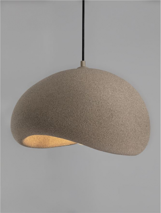 Suspensie Nova Luce 9002672 AERE E27 1x12W  Polyurethane & Resin Stone Brown 400mm x 320mm IP20 [5]