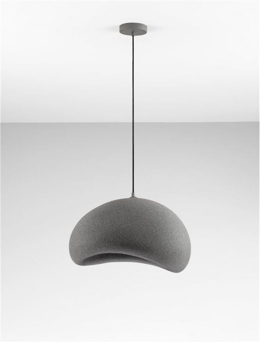 Suspensie Nova Luce 9002673 AERE E27 1x12W  Polyurethane & Resin Stone Gray 500mm x 400mm IP20 [3]