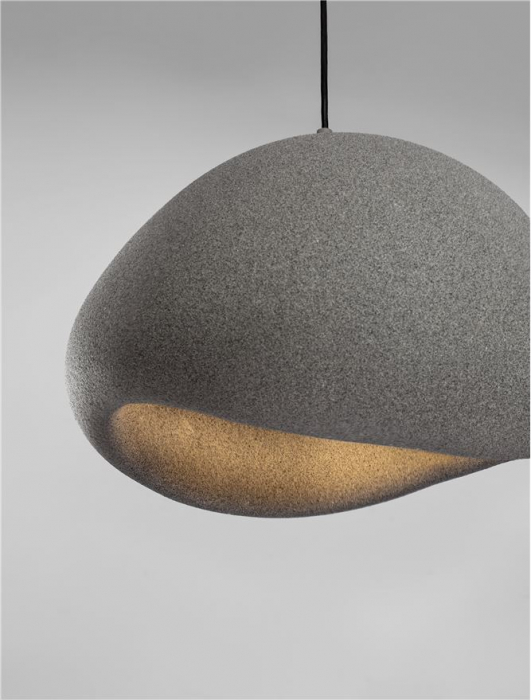 Suspensie Nova Luce 9002673 AERE E27 1x12W  Polyurethane & Resin Stone Gray 500mm x 400mm IP20 [6]