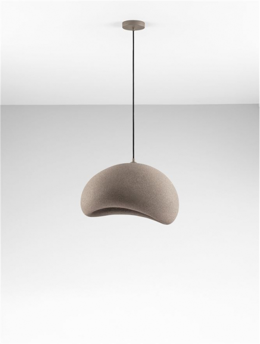 Suspensie Nova Luce 9002674 AERE E27 1x12W  Polyurethane & Resin Stone Brown 500mm x 400mm IP20 [3]